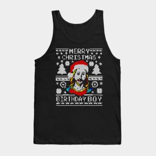 merry christmas birthday boy ugly sweater Tank Top